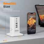 Charging Station PD 100W, TESSAN 9-in-1 USB C Power Strip for iPhone 17/16, MacBook, Tablet, Desktop Phone Fast Charger with 3 AC, 3 USB-A Ports, Home Drom Office Accessories, White