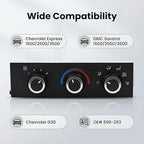599-293 A/C Control Switch Air Conditioning Climate Control Module, Front Climate Panel for 2001-2014 Chevrolet Express 1500 GMC Savana 1500 2001-2021 Chevrolet Express 2500 3500 GMC Savana 2500 3500