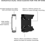 HumanCentric VESA Mount Compatible with HP Desktop Mini, HP ProDesk Mini, HP EliteDesk Mini, Replaces Dual VESA Sleeve for Mini Desktops v3, Mount on an Arm, Under Desk or Wall, 75x75mm, 100x100mm