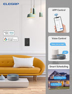 ELEGRP Smart Dimmer Light Switch DTR10, Single Pole Setup, 2.4GHz Wi-Fi Touch Dimmer Compatible with Alexa and Google Assistant, Needs Neutral Wire, No Hub Required, UL&FCC Listed, Black, 2 Pack