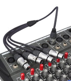 HUALEU 3Pin XLR 1 Male to 4 Female Splitter Cable 2Feet,4WAY XLR Four-Input and one-Output Parallel Connection Adapter,4 Microphone inputs Converted to 1 Output,4 in to 1 Out Aduio Splitter Cable