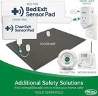 Smart Caregiver Wireless Bed Pad Alarm System with Weight Sensor Pad for Fall Prevention | 10" x 30" Alarm Pad for Bed Alerts Medical Caregiver | Cordless Bed Alarm with Up to 300' Range