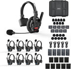 SYNCO XTALK XPRO Wireless Communication Headset System, 9 Person Full Duplex 2.4GHz Wireless Headsets with 24H Battery Life 500m/1640ft Noise Reduction, Xtalk-Xpro9-intercom-communication-headset