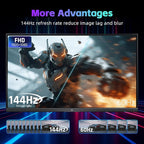 KTC 24 Inch Computer Monitor, FHD 144Hz Office Gaming Monitor, IPS, Adaptive-Sync, HDMI & DP Port, 1500:1 Contrast Ratio, Bluelight Filter, Tilt Adjustable, H24B9S