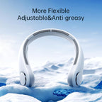 JISULIFE Portable Neck Fan, Hands-Free Bladeless, 5 Speeds, 4000 mAh Battery Operated Wearable Personal Fan, Twistable, Rechargeable, Gift for Women Men-Grey