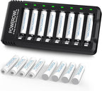 POWEROWL AAA Rechargeable Batteries 16 Pack w/Charger, High Capacity Rechargeable AAA Batteries 1000mAh 1.2V NiMH Low Self Discharge