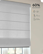 Graywind Smart Roman Shades Compatible with Alexa Google WiFi Hardwired Automatic Blind Remote Light Filtering Plain Fold Soft Roman Window Shades for Windows Doors, Custom Size (Matelasse Grey)