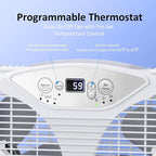 shinic Twin Window Fan with Reversible Airflow, Thermostat Controlled, 3 Speeds & 3 Functions(Exhaust, Intake & Circulate), 23.8" - 37" Expandable Width for Home Kitchen Use