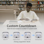 Productivity Timer Flip Gravity Sensor Cube Timer Countdown & Countup,Mute & Vibrate & Sound，5/10/30/60min & Custom Timing, Perfect for ADHD,Work,Learning,Kitchen Cooking (3, Black+White+Blue)