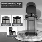MRBIN Stainless Steel Motion Sensor Tall Bathroom Trash Can with Lid, 5 Gallon Automatic Kitchen Garbage Pail, Electric Covered Silver Metal Waste Basket for Bedroom, Rv, Restroom, Eclipse Grey