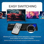 OREI 8K eARC HDMI 2.1 Switch 4x1, Switcher with Audio Extractor UltraHD Supports Upto 4K @ 120Hz PS5, Xbox, Gaming, Remote Contorl IR EDID HDCP 2.3 - Optical Out, L/R Headphones (BK-401ARC)