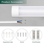 colmeguna 8 Packs 4FT LED Batten Light, Ultra-Thin Slim Ceiling Surface Mounted Light, 40W, 4000K, IP20, LED Ceiling Lamp for Garage, Shop, Hallway, Office, Market
