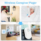 CallToU Caregiver Pager Wireless Call Button for Hard of Hearing Waterproof 500FT Vibration Nurse Calling Alert System for Home Elderly Monitoring Disabled/Patient/Seniors (2+2)