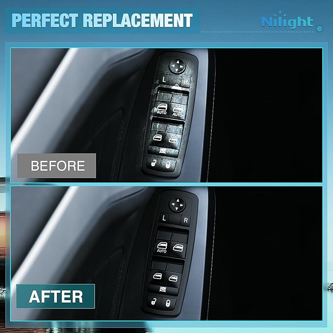 Nilight Power Master Window Switch Compatible with 2008 2009 2010 2011 2012 Jeep Liberty 2008-2012 Dodge Nitro 2009-2010 Dodge Journey Replacement Control Button Windows Switches