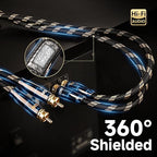 TODN HiFi RCA Audio Cable Audiophile RCA Cables for Car Audio with O-C-C Copper Core, Dual Shielded (10 ft/3m, 1 Pair)