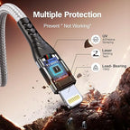 AWIC Compatible with i Phone, USB A to Lightniing Cable, 3Pack 10FT Long Fast Charging Cord Braided Appple Phone Cable for i Phone 14 13 12 11 Pro Max XS XR and More - Grey