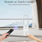 Hiluce Bladeless Fan for Bedroom,Tower Cooling Fan,20dB Quiet,Standing Fans with Remote,Touch, LED Display Installation Free 80°Oscillating 8 Speeds 9H Timer 22" for Home, Office