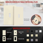 ENERLITES Screwless Toggle Switch Wall Plate, Child Safe Light Switch Cover, Standard Size 1-Gang 4.68" x 2.93", Unbreakable Polycarbonate Thermoplastic, UL Listed, SI8811-LA, Glossy, Light Almond