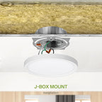 ASD LED 5" Round Flush Mount Ceiling Light Fixture, Low Profile Surface Lighting | 5CCT, Dimmable, Ultra-Thin, ETL Listed | 10W 700LM 2700-6000K 120V | Kitchen, Bedroom, Hallway Lamp | White, 12 Pack