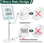 Mutualsign 3Pcs Heavy Duty Pedestal Sign Holder for Display, 11 x 17 inches Adjustable Floor Standing Sign Holder with Weighted Base , Sign Stand for Indoor/Outdoor Advertising，Silver