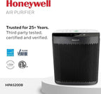Honeywell HEPA Air Purifier for Home, 1733 Ft² Rooms in 1 hour, Air Quality Indicator, Auto Mode, Reduces Allergens, Dust, Pollen, Smoke, Pet Dander, Odors, Black, HPA5200