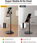 DIMONCOAT Phone Stand for Desk, Angle Height Adjustable Phone Holder for Desk, Aluminum Alloy Universal iPhone Holder, Retractable Cell Phone Stand Recording Office for iPhone 17 16 15 Pro Max Air