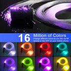 Car Use Starlight Headliner Kits, AZIMOM RGBW 6W Fiber Optic Star Ceiling Light Kit 450pcs 0.03in 9.8ft, Bluetooth/APP & Sound Activated Sensory Music Mode Home Roof Ceiling Decor
