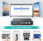 MT-VIKI 8 in 24 Out HDMI Extender Matrix 8x8, 4K60Hz Over CAT6 Ethernet Cable, with 8 POC Receivers, Web GUI, RS232, Up to 230FT (70m)