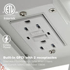 JOKAONOTL Dusk to Dawn Porch Lights with GFCI Outlets Waterproof Outdoor Wall Lights Exterior Lighting Fixtures Modern Outside Lights Wall Mount for House Patio Garage,White,11.8''H,1PC