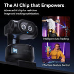 EMEET PIXY Dual-Camera AI-Powered PTZ Camera 4K with Tripod, AI Tracking, PDAF&AI Autofocus 0.2s, 1/2.55'' Sony Sensor, 3 Mics, Presets, 4K Webcam for Streaming, OBS/Twitch/Switch 2 Compatible