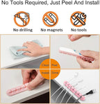 Cord Holder Cable Organizer Clips – Self Adhesive Cord Organizer for Desk, Car, Nightstands, Office, Pink Silicone Cord Keeper Cable Clips Wire Holders for Charger Cords (7-5-3-1-1 Slots)