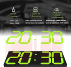 CHKOSDA LED Large Digital Wall Clock, Oversize Digital Clock with 6” Numbers, Remote Control Count up/Countdown Timer Clock, Auto Dimmer, Big Calendar and Thermometer（Yellow