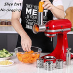 Stainless Steel Slicer Shredder Attachment for KitchenAid Mixer, Cheese Grater Attachment, Food Slicer for KitchenAid Mixer, Accessories for Kitchen aid
