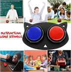 ANLIKY Dog Communication Sound Buttons with Mat, 30 Scene Training Stickers,15 Custom Stickers, Training Instructions, Material Safety, Contains AAA Batteries