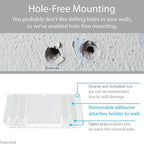TotalMount Hole-Free Remote Holder – Eliminates The Need to Drill Holes in Your Wall (Premium White – Modern Design for 3 or 4 Remote Controls)