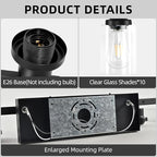 DIKAIDA 10 Light Bathroom Vanity Lights Over Mirror, 65.4inch Black Vanity Lights Fixtures Matte Black Modern Vanity Lights Black Bathroom Wall Lighting for Mirror Bedroom,Living Room