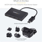 StarTech.com 4-Port DisplayPort 1.2 Splitter, DisplayPort to 4x DP Multi-Monitor Adapter, Quad 1080p 60Hz Computer MST Hub, Windows Only, No Drivers (MSTDP124DP)