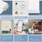 COOLWINDS Motorized Blinds with Remote Cordless Automatic Motorized Shades Custom Blinds for Windows Smart Curtains Compatible with Alexa Google Home(Blackout Linen Soft Dunes,W34 x H72in)