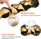 Ergonomic Keyboard Wrist Rest & Mouse Pad Wrist Rest Set, Large XXL Gaming Desk Mat 31.5"x 11.8" with Non-Slip Base, Memory Foam, Easy Typing Pain Relief for Home & Office, American Flag Deer