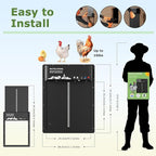 Programmable Automatic Coop Door with App Setup, Solar & Battery Compatible, Motion Sensor Safety Stop, Durable Waterproof Aluminum Door for Poultry, Predator-Resistant - MATELOONG