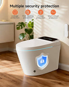 WANSID Smart Toilet with Bidet Built-in and Tankless, Auto Open/Close, Heated Seat, Instant Warm Water & Dryer, Foot Sensor Operation, Elongated One-Piece Modern Toilet for Bathroom, Digital Display