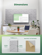 Topnaca 18 Pack Acoustic Panels Sound Absorbing for Wall Home Office, Gary Cut-line Decorative Sound Reducing Art Peel and Stick Ceiling Tiles for Recording Studio Acoustical Treatments Gaming Room