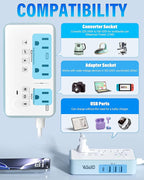 220V to 110V Voltage Converter US to Europe, 2000W Max International Power Converter with 4 USB Charging, Power Converter for European with Travel Plug Adapter