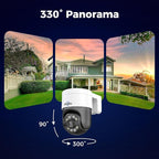 【Human Tracking+330° View】 Hiseeu 4K PoE Security Camera System,All-in-one 12" Monitor,8Pcs 5MP PoE PTZ Security Cameras for Home Security Outdoor,2-Way Audio,Color Night Vision,16CH Expandable