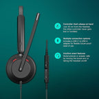 EPOS Impact 730T Mono Wired USB C and USB A Headset for PC with Noise-Canceling Mic, Microsoft Teams Certified, in-Line Controls, Comfortable Fit, Ideal for Office Calls, Remote & Hybrid Work