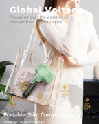 G10 Pro Steamer for Clothes, Global Voltage Adaptation Handheld Garment Steamer, Dual Steam Modes,1200W Mini Steam Iron for Travel and Home (100-240V Green)