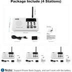 Wuloo Intercoms Wireless for Home 1 Mile Range 22 Channel 100 Digital Code Display Screen, Wireless Intercom System for Home House Business Office, Room to Room Intercom Communication(4Stations White)