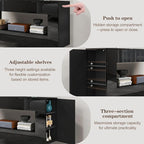 Vavkorkula High Gloss TV Stand for 65 Inch with 2 Large Drawers & Hidden Storage Cabinets, Modern Entertainment Center Television Stands for Living Room Bedroom, Black