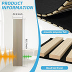Art3d 2-Pack Acoustic Wood Slat Wall Panel with Roll-Flat Design - 95.3 x 23.8 Inch Sound Absorbing Panels for Living Room Columns Corridor Curved Wall Decor, Oak