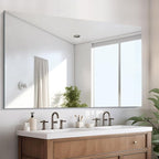CILIBER Frameless Mirror, 60x36 Large Bathroom Mirrors for Wall, Upgraded Shatterproof Rectangle Vanity Mirror Over Sink with Polished Edge for Bathroom,Bedroom,Living Room and Entryway